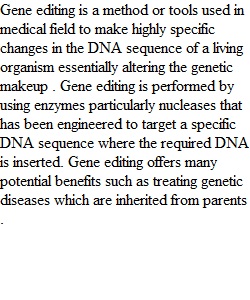 Week 10 Journal Gene editing